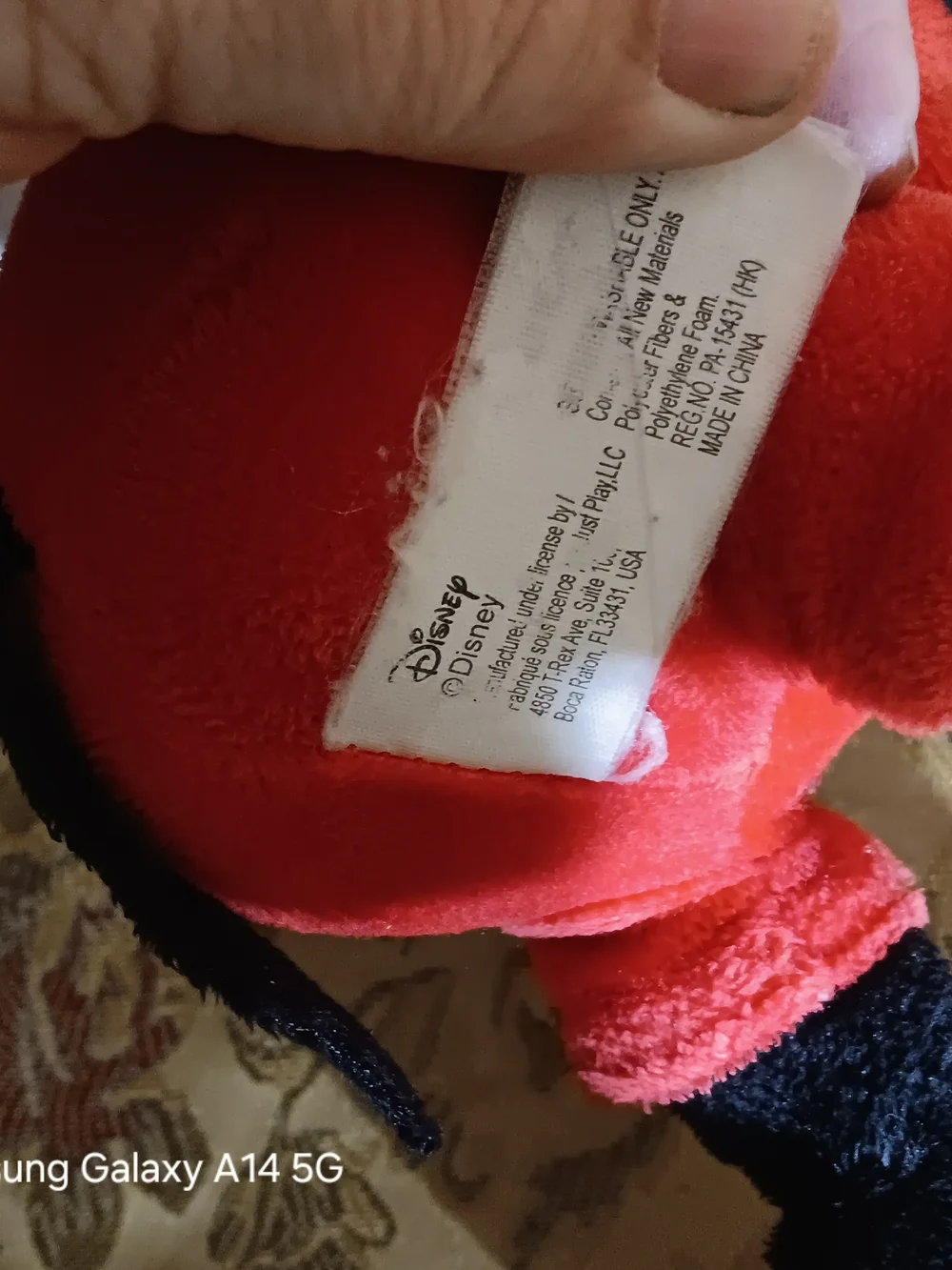 Disney Classic Mickey Mouse Plush in Black, Red, White & Yellow